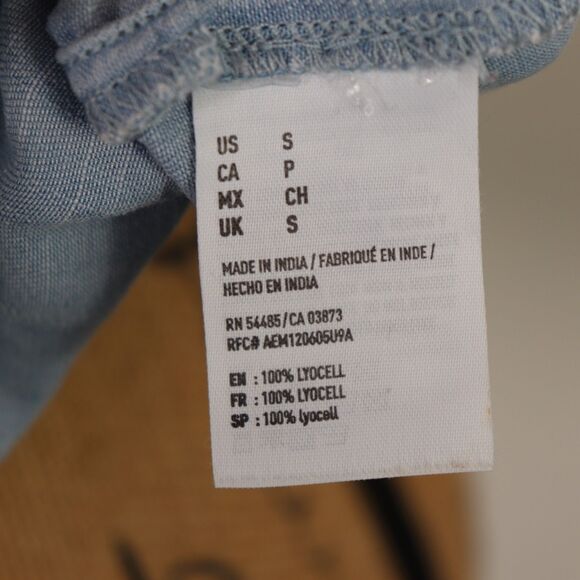 American Eagle denim one shoulder top Small - Picture 6 of 6